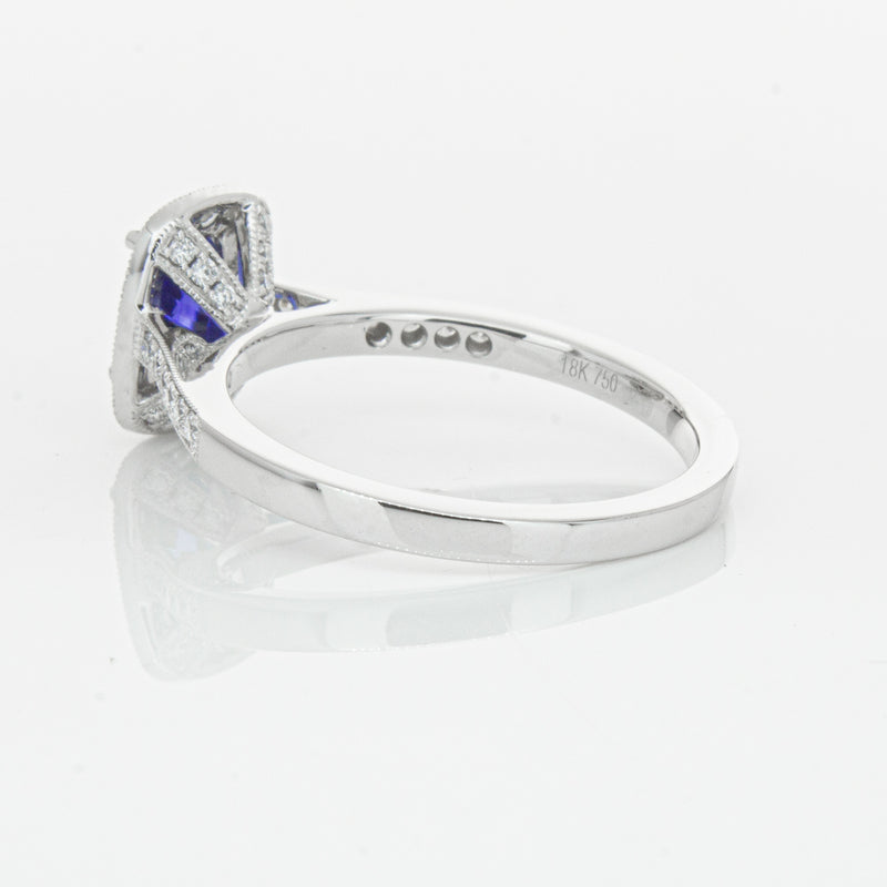 18ct White Gold 1.12ct Sapphire & Diamond Aria Ring-Ring-Walker & Hall