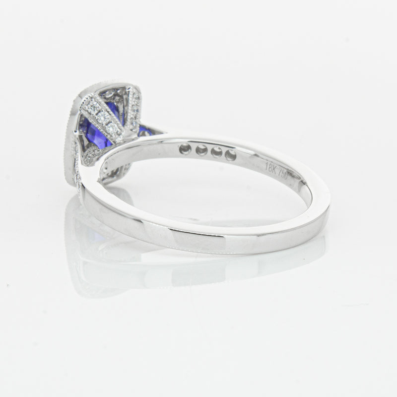 18ct White Gold 1.12ct Sapphire & Diamond Aria Ring-Ring-Walker & Hall