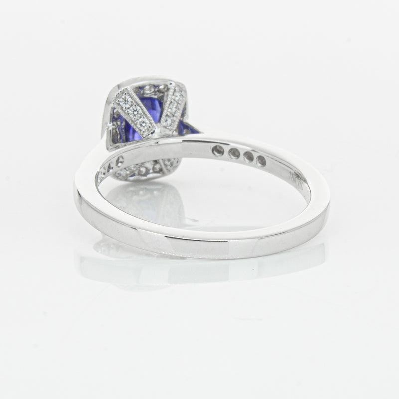 18ct White Gold 1.12ct Sapphire & Diamond Aria Ring-Ring-Walker & Hall