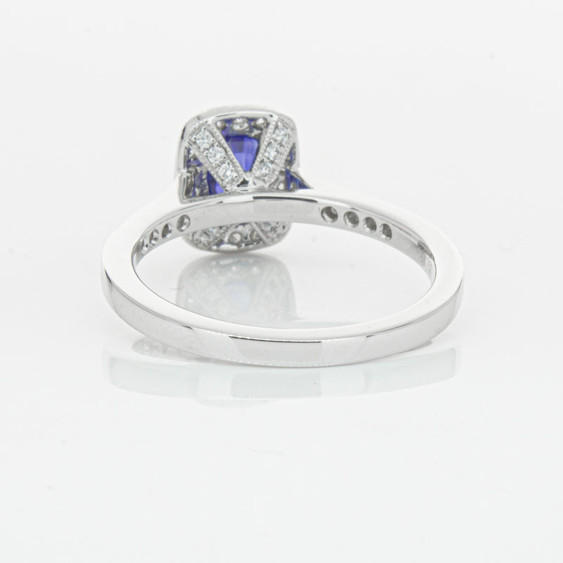 18ct White Gold 1.12ct Sapphire & Diamond Aria Ring-Ring-Walker & Hall