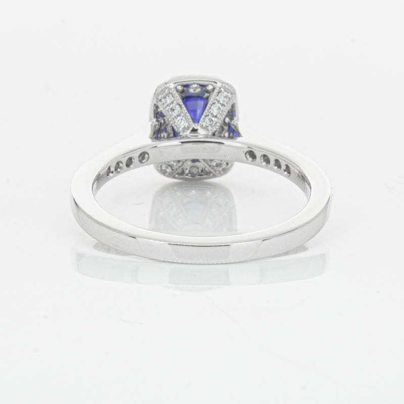 18ct White Gold 1.12ct Sapphire & Diamond Aria Ring-Ring-Walker & Hall