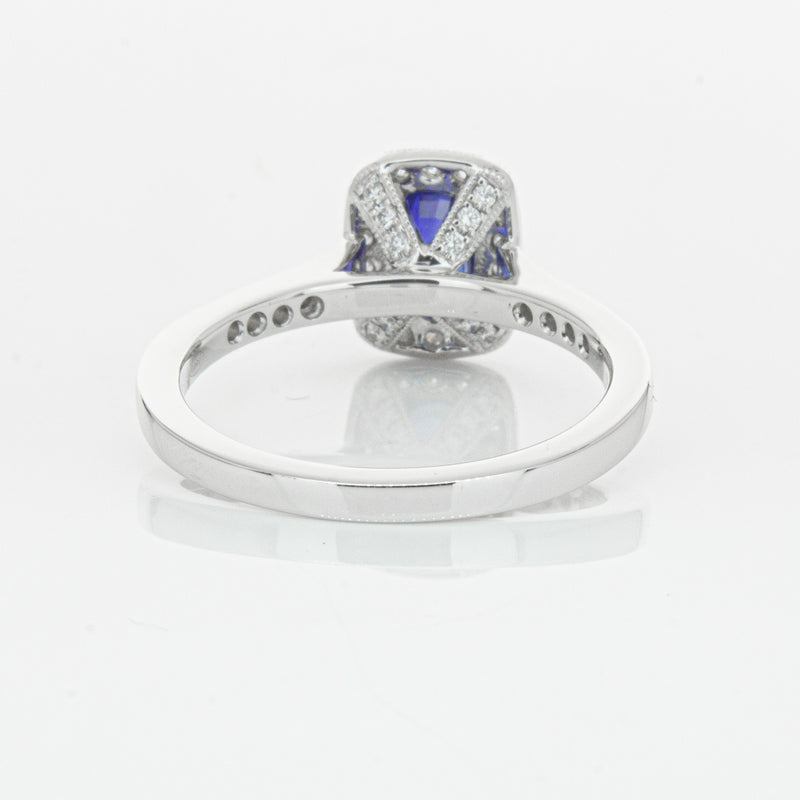 18ct White Gold 1.12ct Sapphire & Diamond Aria Ring-Ring-Walker & Hall