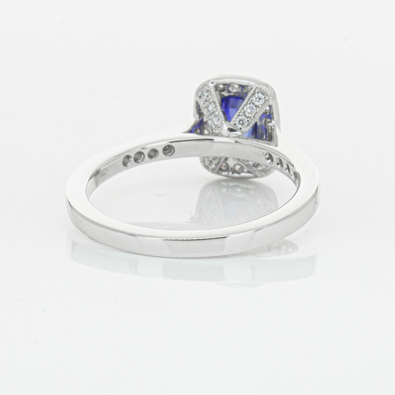 18ct White Gold 1.12ct Sapphire & Diamond Aria Ring-Ring-Walker & Hall