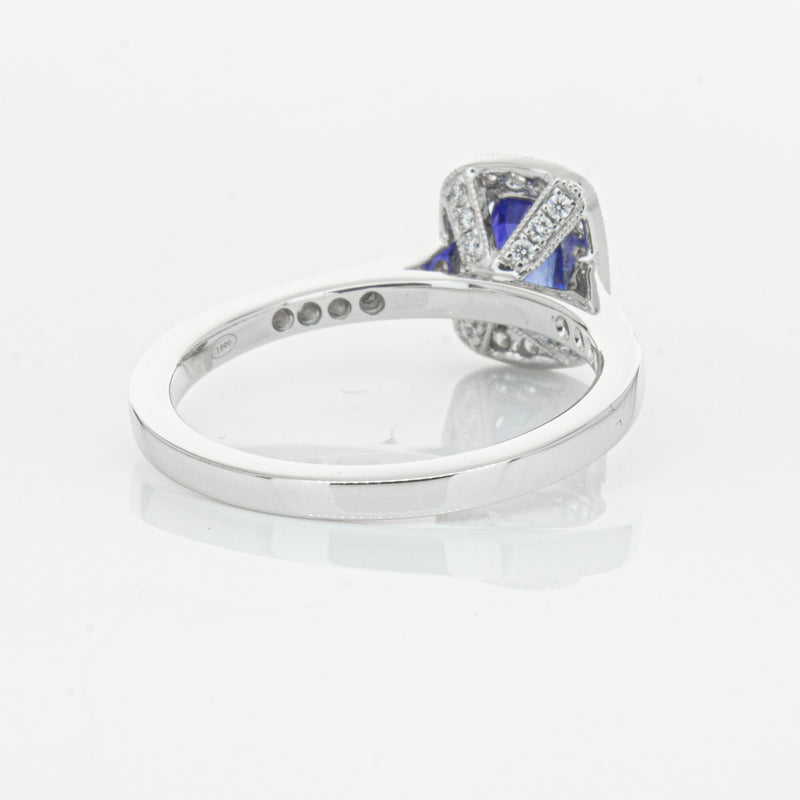 18ct White Gold 1.12ct Sapphire & Diamond Aria Ring-Ring-Walker & Hall