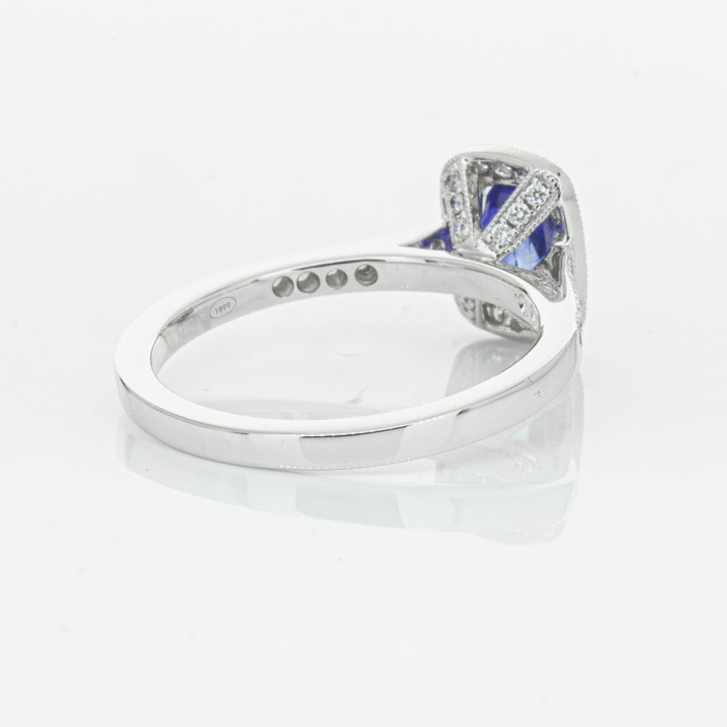 18ct White Gold 1.12ct Sapphire & Diamond Aria Ring-Ring-Walker & Hall