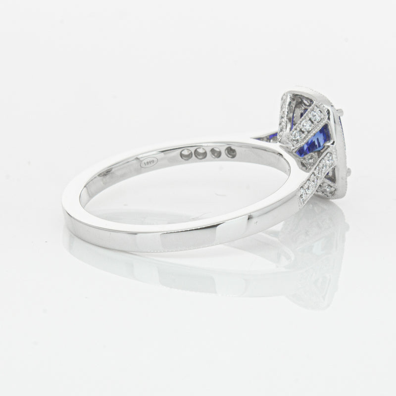 18ct White Gold 1.12ct Sapphire & Diamond Aria Ring-Ring-Walker & Hall