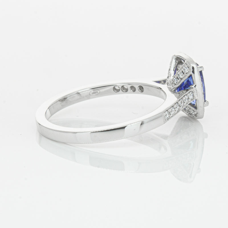 18ct White Gold 1.12ct Sapphire & Diamond Aria Ring-Ring-Walker & Hall