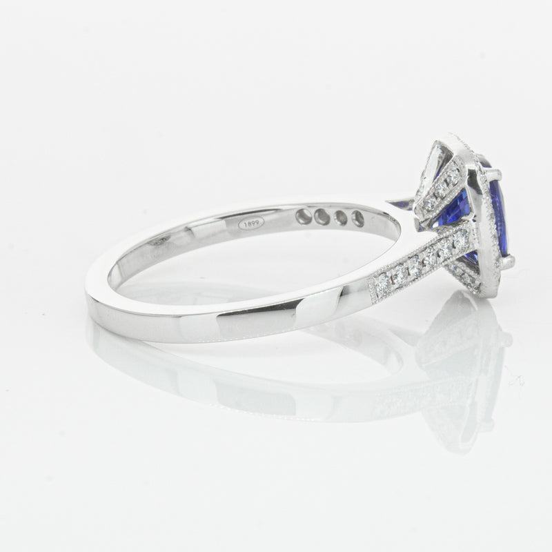 18ct White Gold 1.12ct Sapphire & Diamond Aria Ring-Ring-Walker & Hall