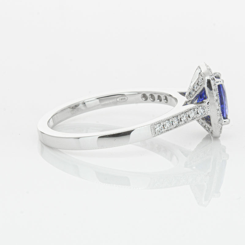 18ct White Gold 1.12ct Sapphire & Diamond Aria Ring-Ring-Walker & Hall