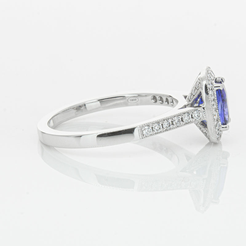 18ct White Gold 1.12ct Sapphire & Diamond Aria Ring-Ring-Walker & Hall