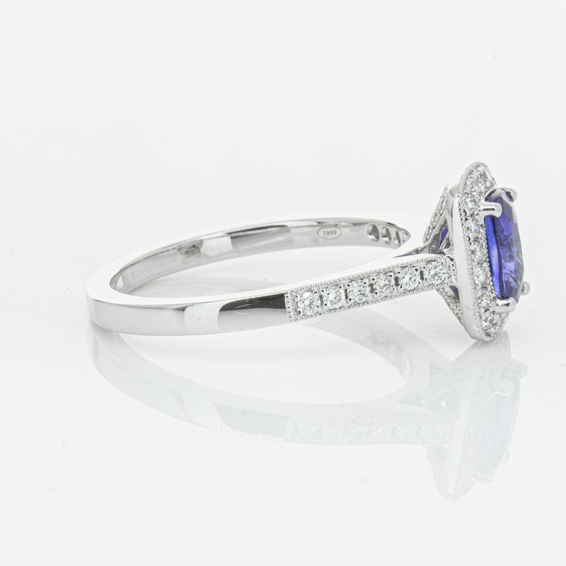 18ct White Gold 1.12ct Sapphire & Diamond Aria Ring-Ring-Walker & Hall