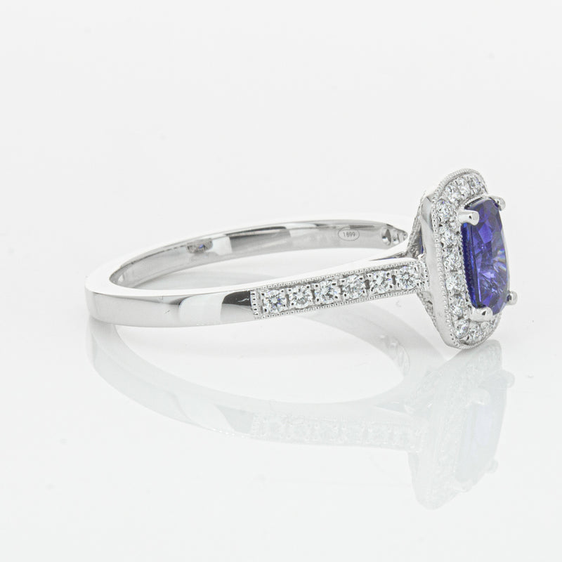 18ct White Gold 1.12ct Sapphire & Diamond Aria Ring-Ring-Walker & Hall