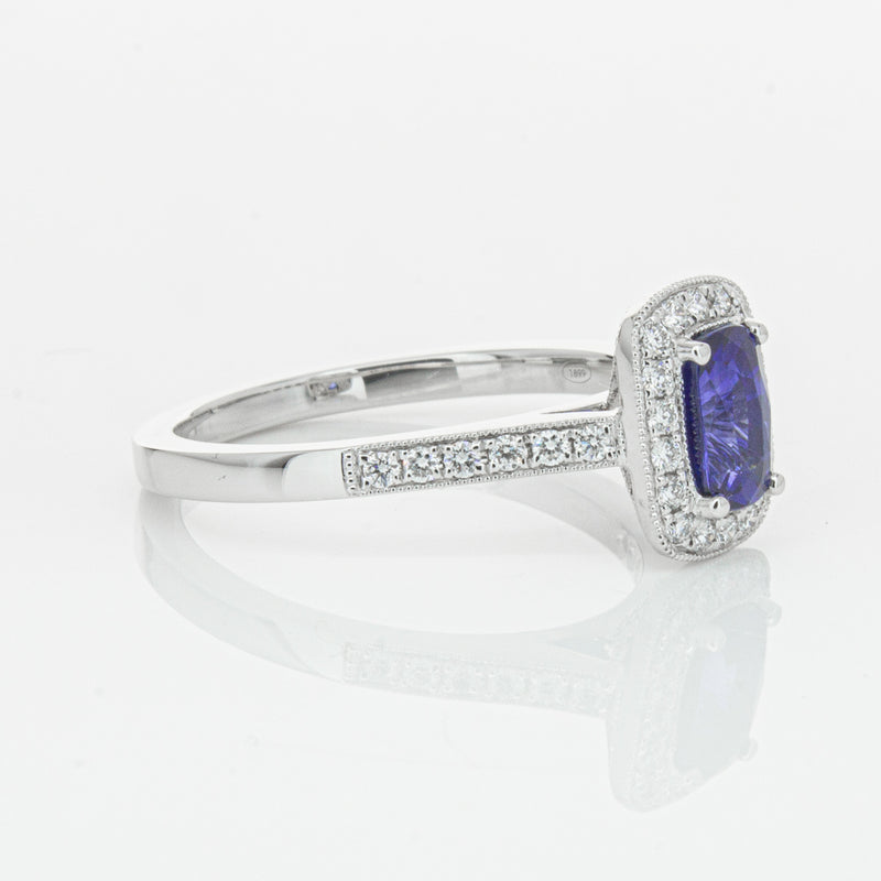 18ct White Gold 1.12ct Sapphire & Diamond Aria Ring-Ring-Walker & Hall