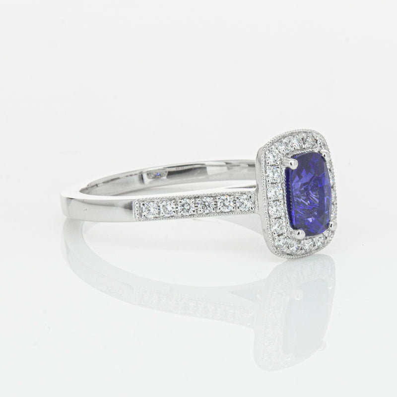 18ct White Gold 1.12ct Sapphire & Diamond Aria Ring-Ring-Walker & Hall