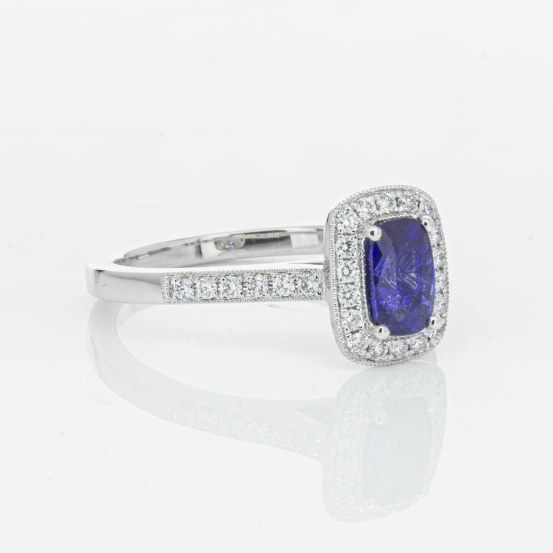 18ct White Gold 1.12ct Sapphire & Diamond Aria Ring-Ring-Walker & Hall