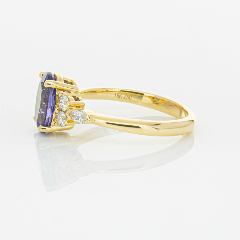 18ct Yellow Gold 2.19ct Tanzanite & Diamond Oriana Ring-Ring-Walker & Hall