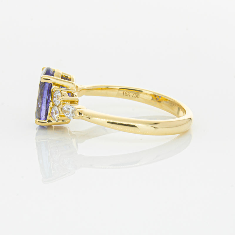 18ct Yellow Gold 2.19ct Tanzanite & Diamond Oriana Ring-Ring-Walker & Hall