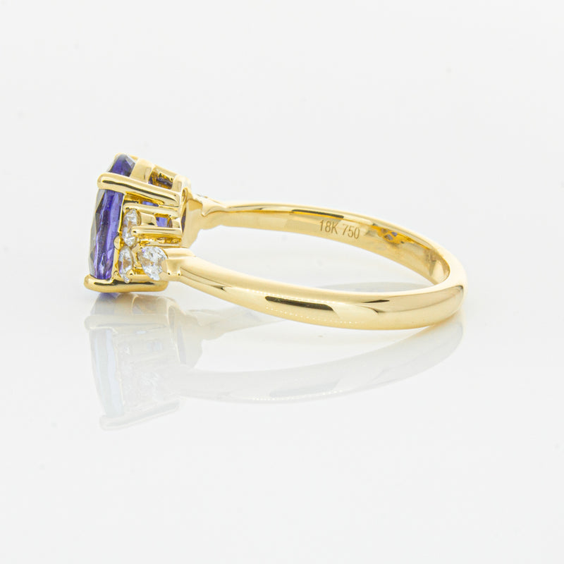18ct Yellow Gold 2.19ct Tanzanite & Diamond Oriana Ring-Ring-Walker & Hall