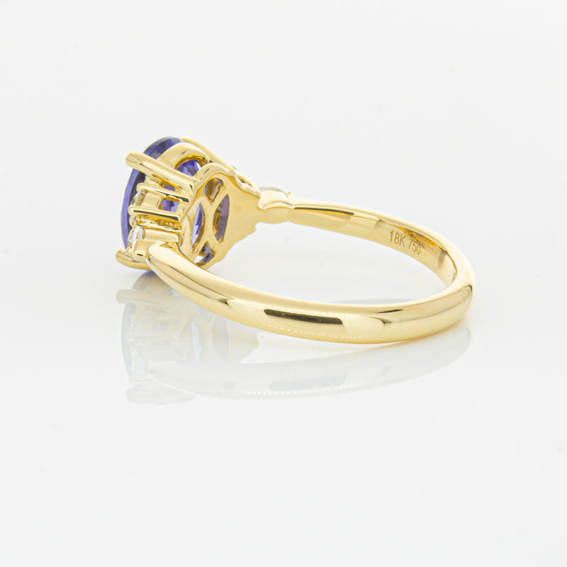 18ct Yellow Gold 2.19ct Tanzanite & Diamond Oriana Ring-Ring-Walker & Hall