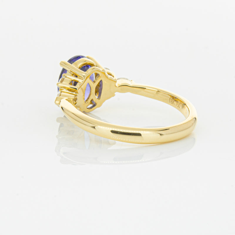 18ct Yellow Gold 2.19ct Tanzanite & Diamond Oriana Ring-Ring-Walker & Hall