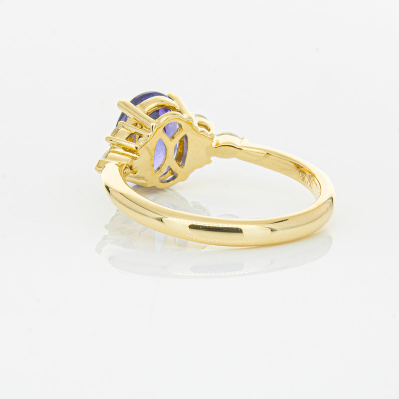 18ct Yellow Gold 2.19ct Tanzanite & Diamond Oriana Ring-Ring-Walker & Hall