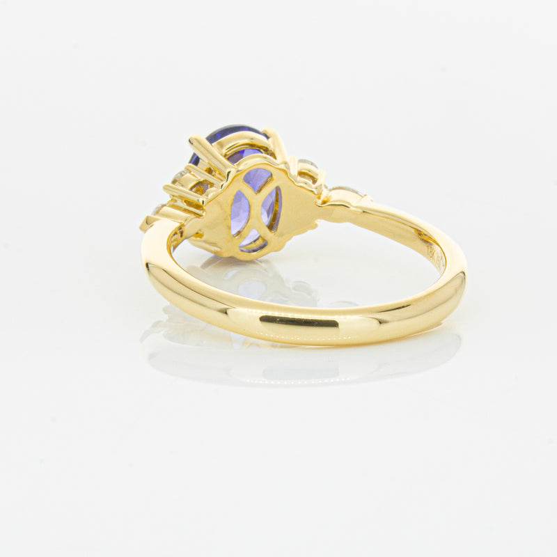 18ct Yellow Gold 2.19ct Tanzanite & Diamond Oriana Ring-Ring-Walker & Hall