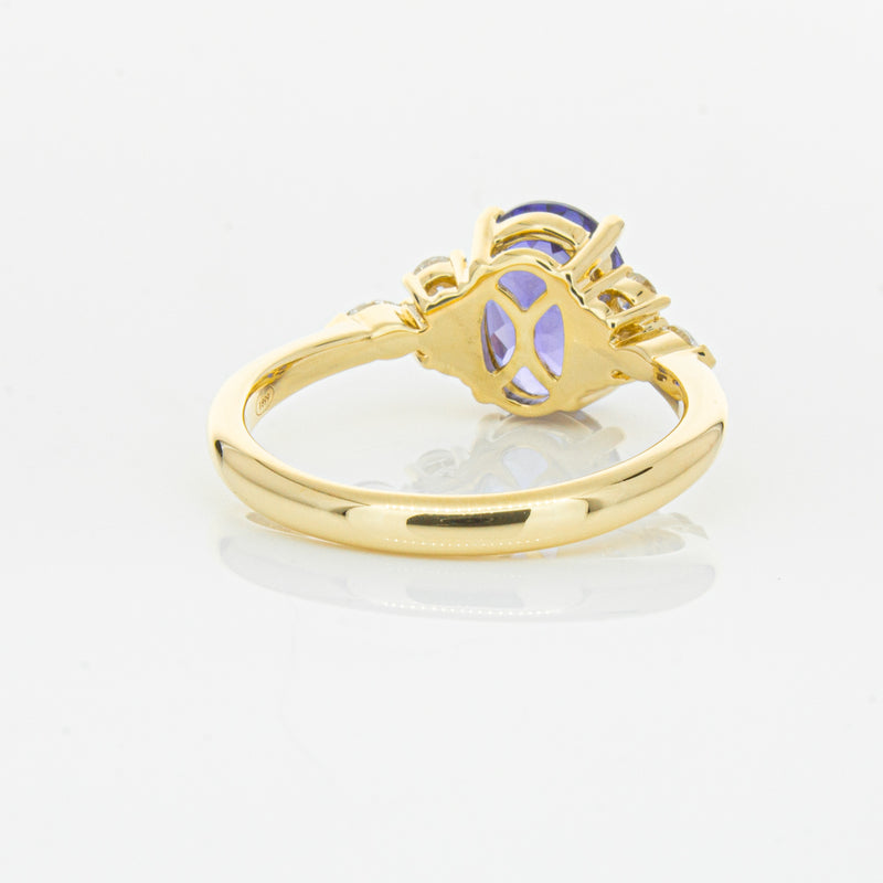 18ct Yellow Gold 2.19ct Tanzanite & Diamond Oriana Ring-Ring-Walker & Hall