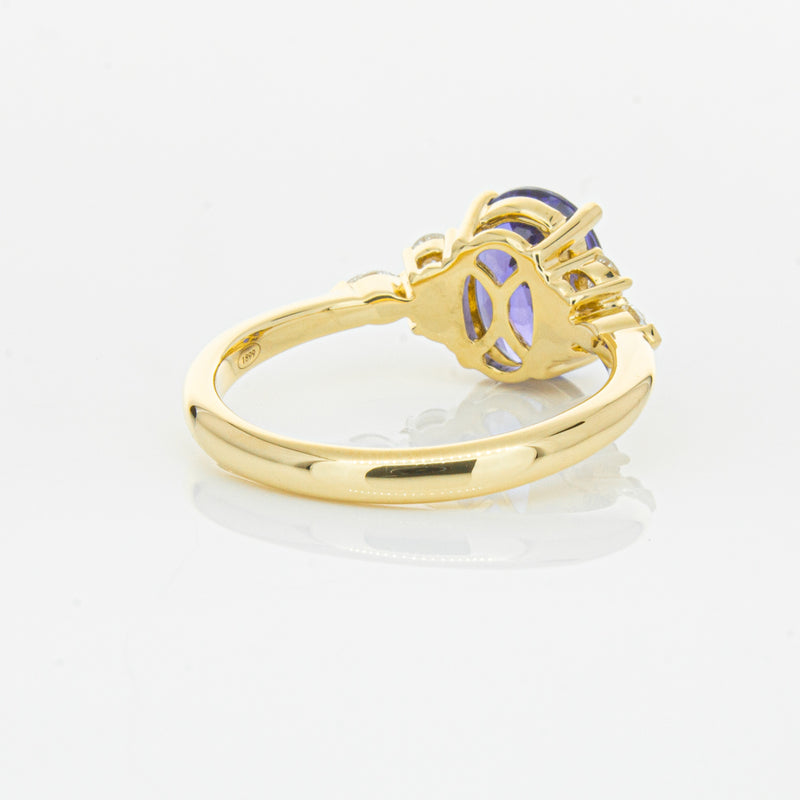 18ct Yellow Gold 2.19ct Tanzanite & Diamond Oriana Ring-Ring-Walker & Hall