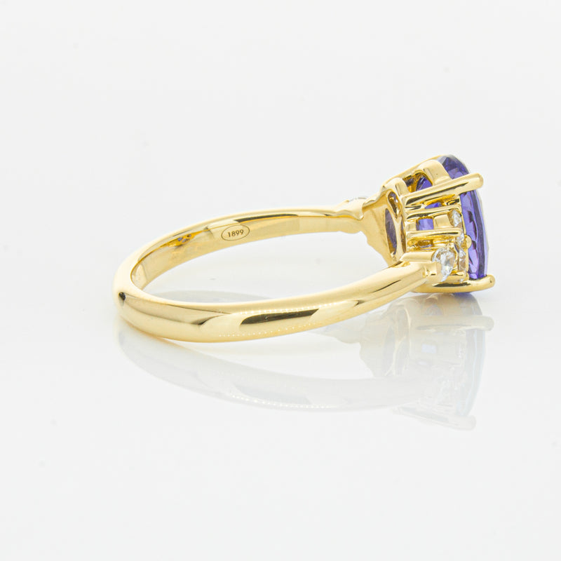 18ct Yellow Gold 2.19ct Tanzanite & Diamond Oriana Ring-Ring-Walker & Hall