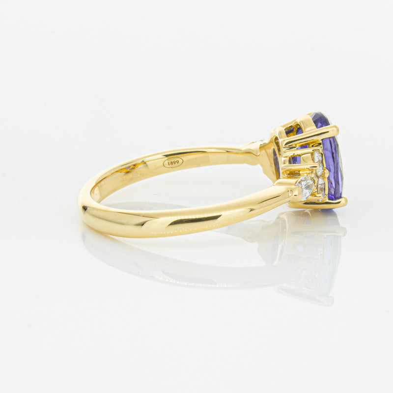 18ct Yellow Gold 2.19ct Tanzanite & Diamond Oriana Ring-Ring-Walker & Hall