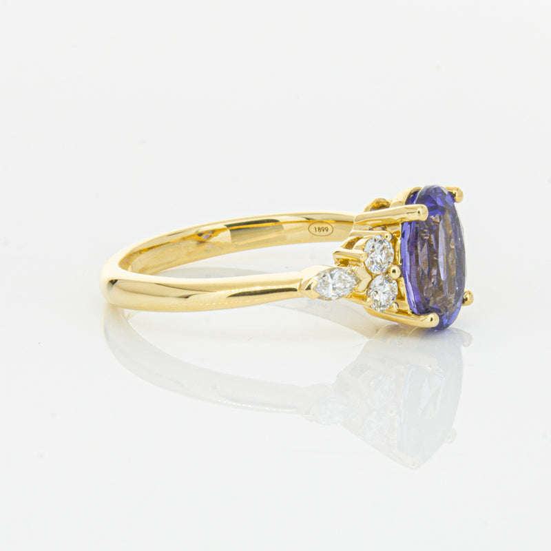 18ct Yellow Gold 2.19ct Tanzanite & Diamond Oriana Ring-Ring-Walker & Hall