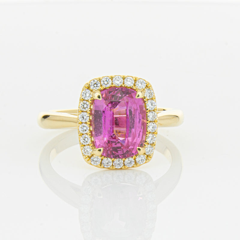 18ct Yellow Gold Pink Sapphire & Diamond Nina Ring-Ring-Walker & Hall