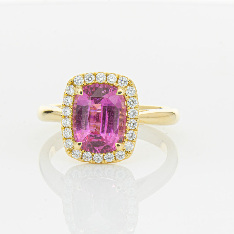 18ct Yellow Gold Pink Sapphire & Diamond Nina Ring-Ring-Walker & Hall