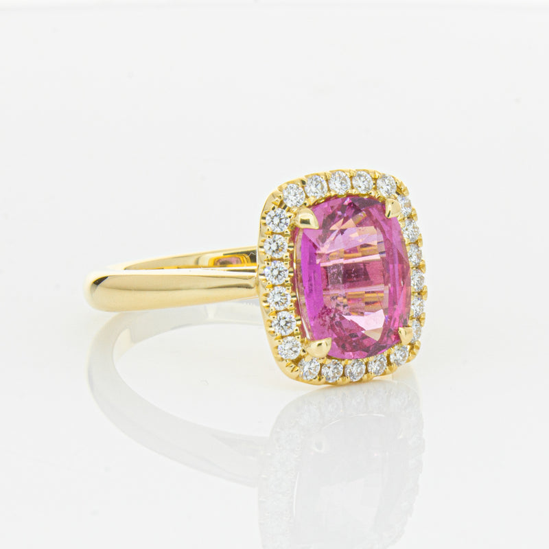 18ct Yellow Gold Pink Sapphire & Diamond Nina Ring-Ring-Walker & Hall