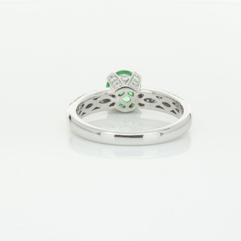 Deja Vu 18ct White Gold .90ct Emerald & Diamond Ring-Ring-Walker & Hall