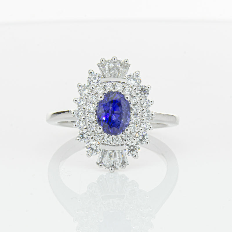 18ct White Gold 1.06ct Sapphire & Diamond Kira Ring-Ring-Walker & Hall
