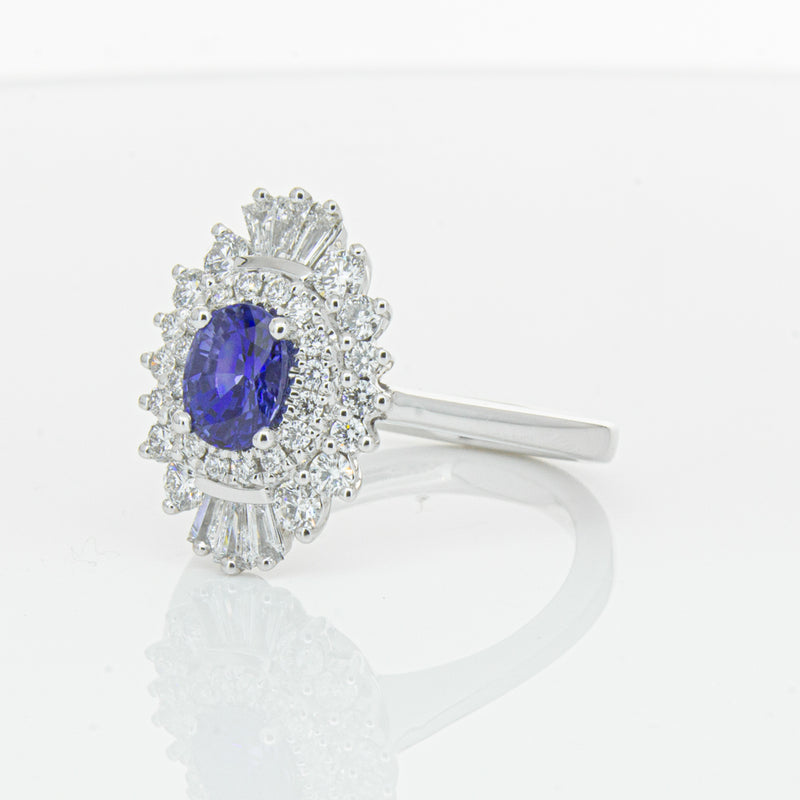 18ct White Gold 1.06ct Sapphire & Diamond Kira Ring-Ring-Walker & Hall
