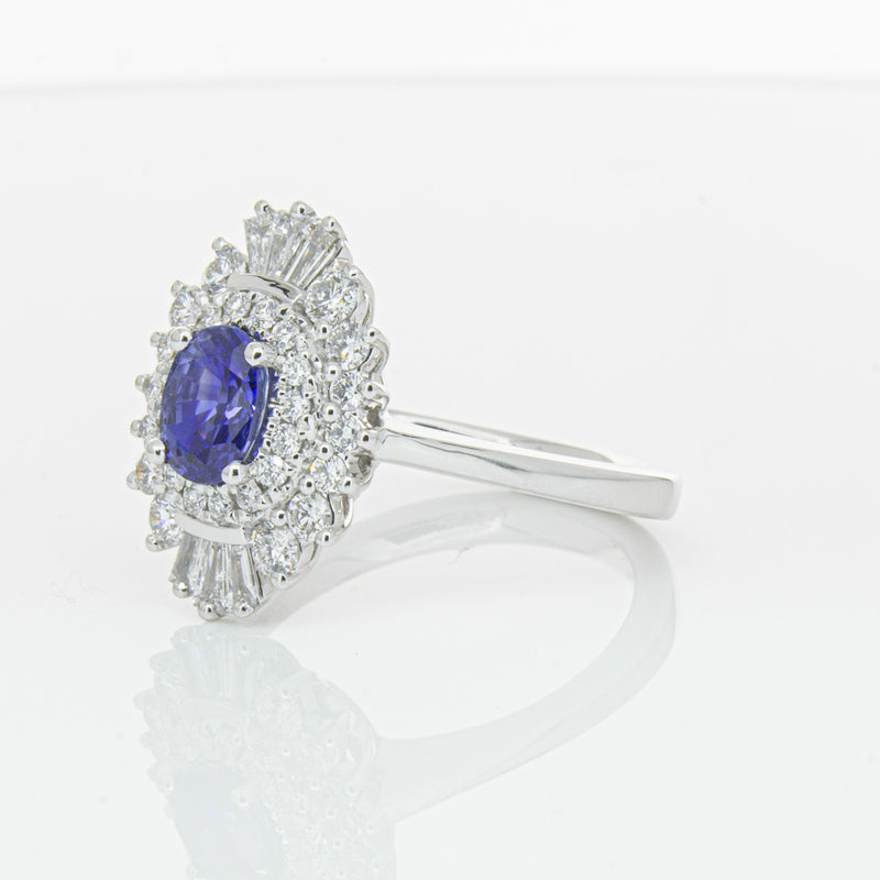 18ct White Gold 1.06ct Sapphire & Diamond Kira Ring-Ring-Walker & Hall
