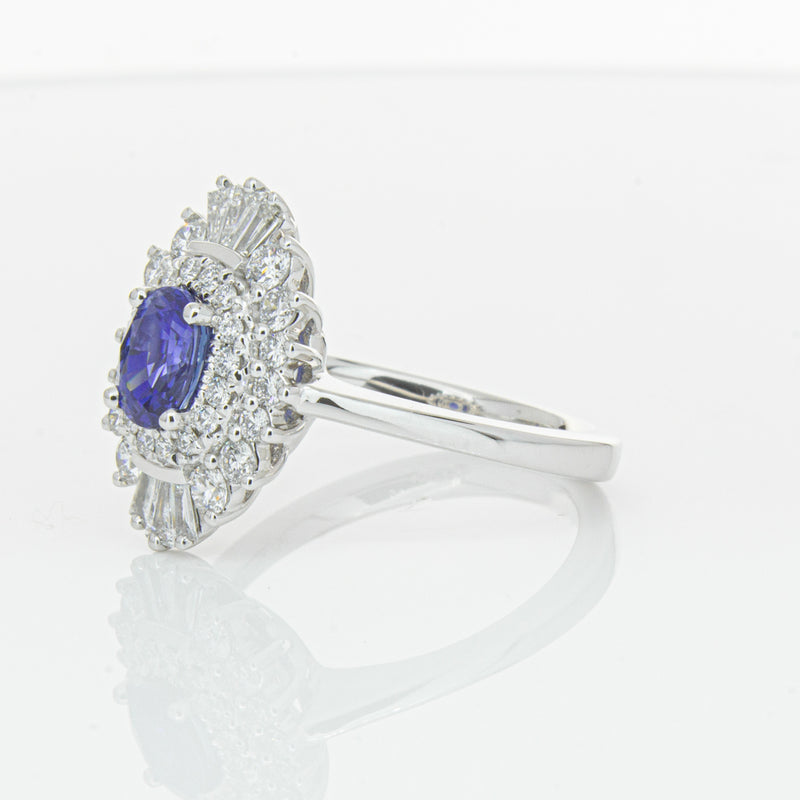 18ct White Gold 1.06ct Sapphire & Diamond Kira Ring-Ring-Walker & Hall