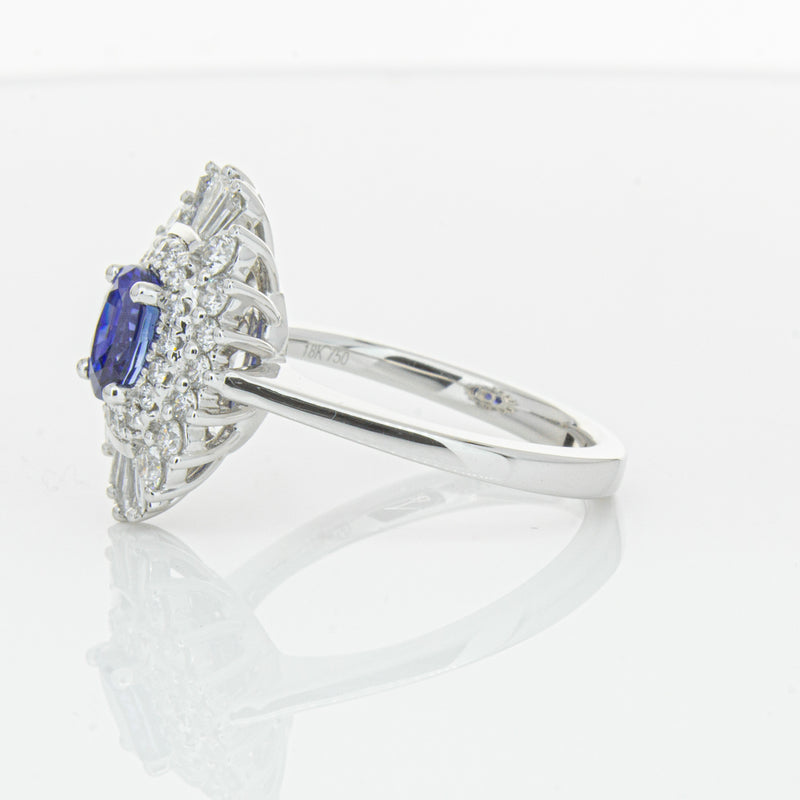 18ct White Gold 1.06ct Sapphire & Diamond Kira Ring-Ring-Walker & Hall