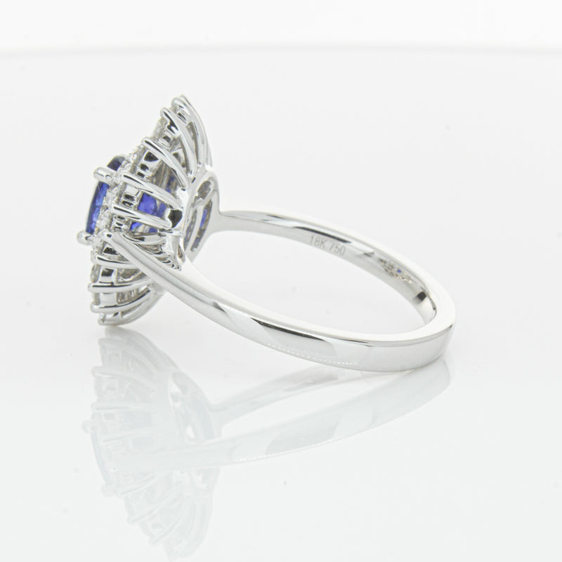 18ct White Gold 1.06ct Sapphire & Diamond Kira Ring-Ring-Walker & Hall