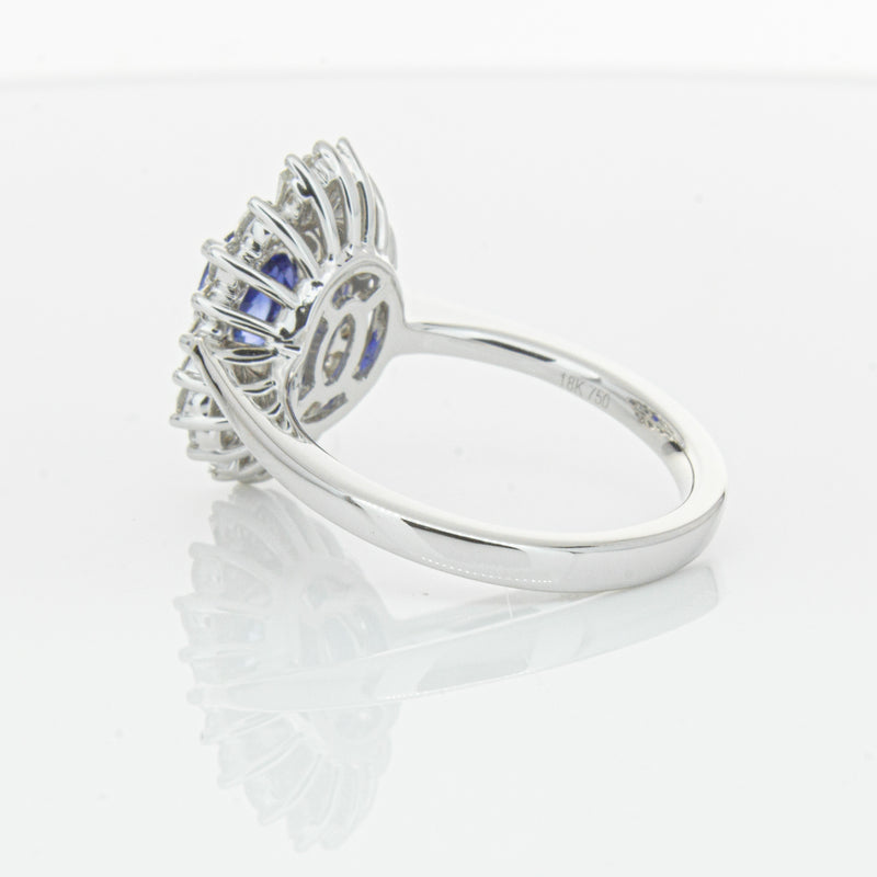18ct White Gold 1.06ct Sapphire & Diamond Kira Ring-Ring-Walker & Hall
