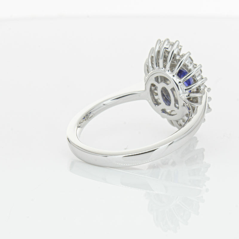 18ct White Gold 1.06ct Sapphire & Diamond Kira Ring-Ring-Walker & Hall