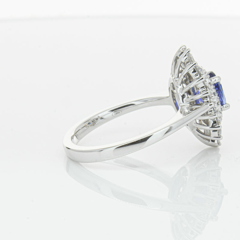 18ct White Gold 1.06ct Sapphire & Diamond Kira Ring-Ring-Walker & Hall