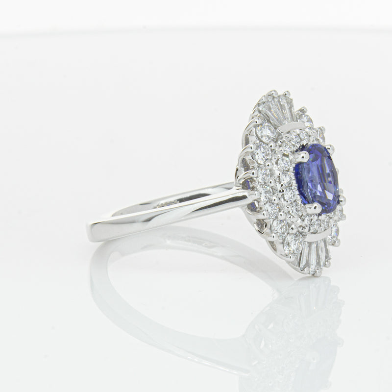 18ct White Gold 1.06ct Sapphire & Diamond Kira Ring-Ring-Walker & Hall