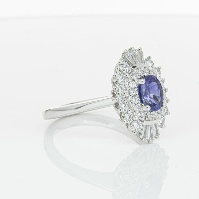 18ct White Gold 1.06ct Sapphire & Diamond Kira Ring-Ring-Walker & Hall
