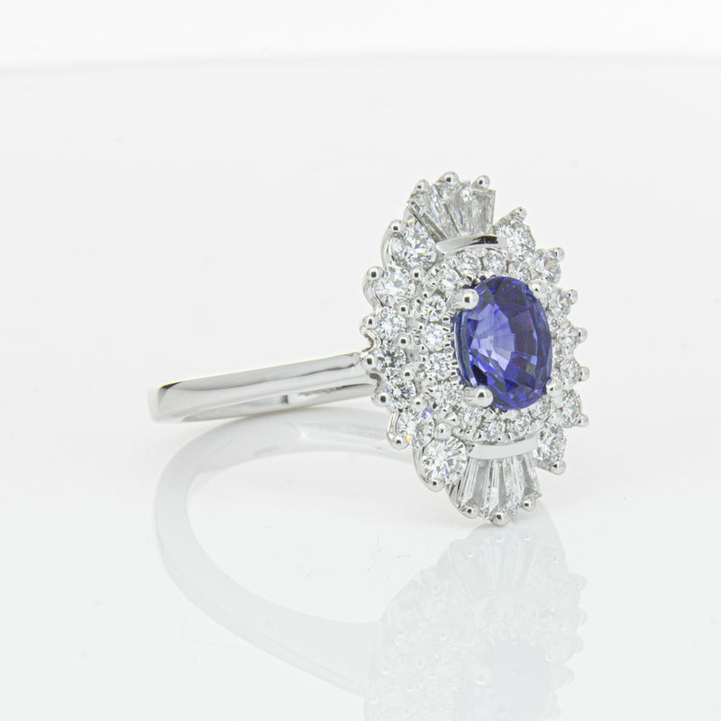18ct White Gold 1.06ct Sapphire & Diamond Kira Ring-Ring-Walker & Hall