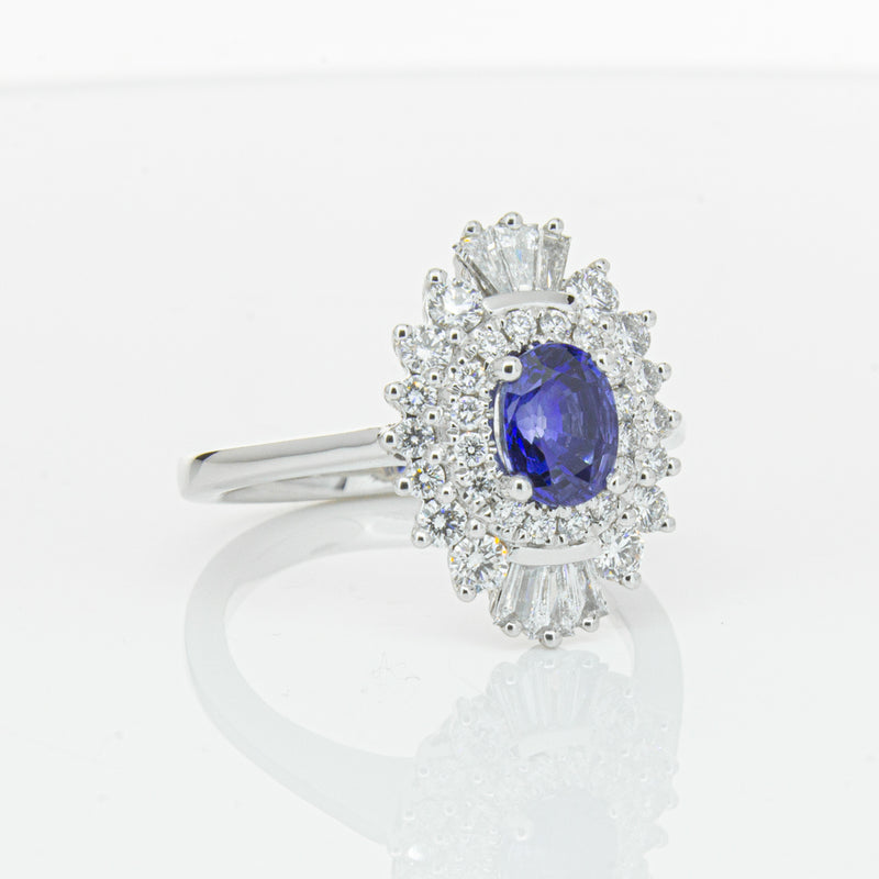 18ct White Gold 1.06ct Sapphire & Diamond Kira Ring-Ring-Walker & Hall