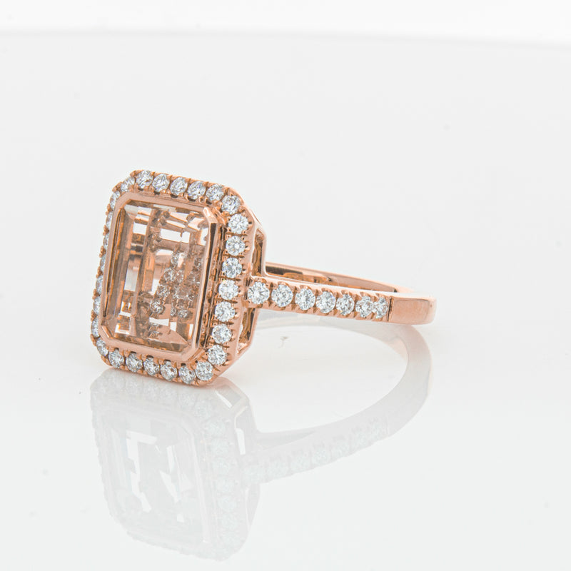 18ct Rose Gold Morganite & Diamond Ring-Ring-Walker & Hall