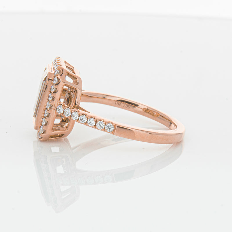 18ct Rose Gold Morganite & Diamond Ring-Ring-Walker & Hall